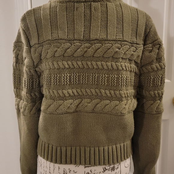 Olive Cable Knit Sweater - Picture 3 of 5